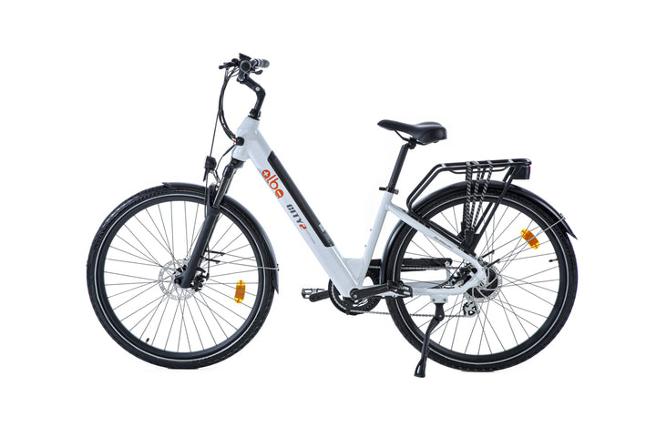Alba City 2 electric bike in white colour facing left profile