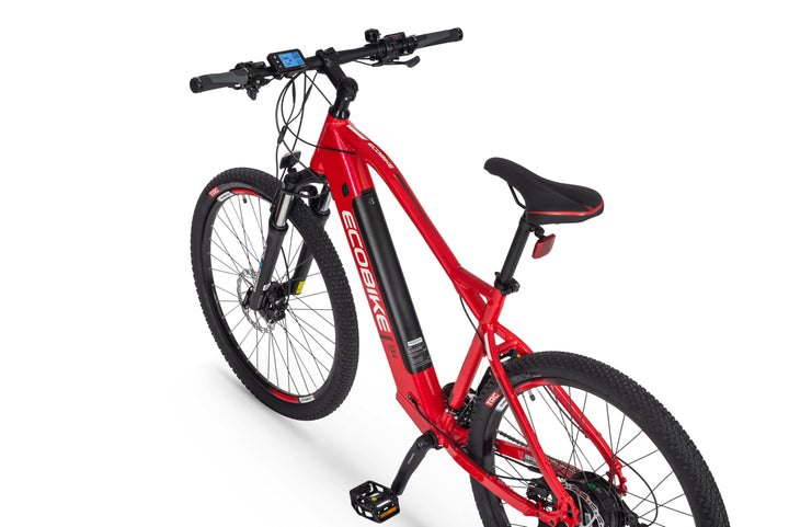 Ecobike SX4 Electric bike in red colour angled to the rear-left