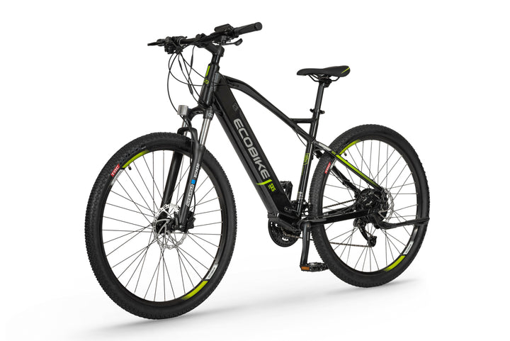 Ecobike SX5 Electric bike in black colour angled to the front-left